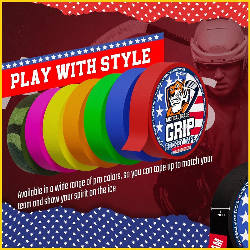Dexam Hockey Tape Black Grip Tape 2 Roll Athletic Sports Tape 1inch Multipurpose Cloth Tape for Lacrosse Stick Handles Pullup Bars Tools Fingers Water-Resistan Protect from Scratches Smudges - Image 2